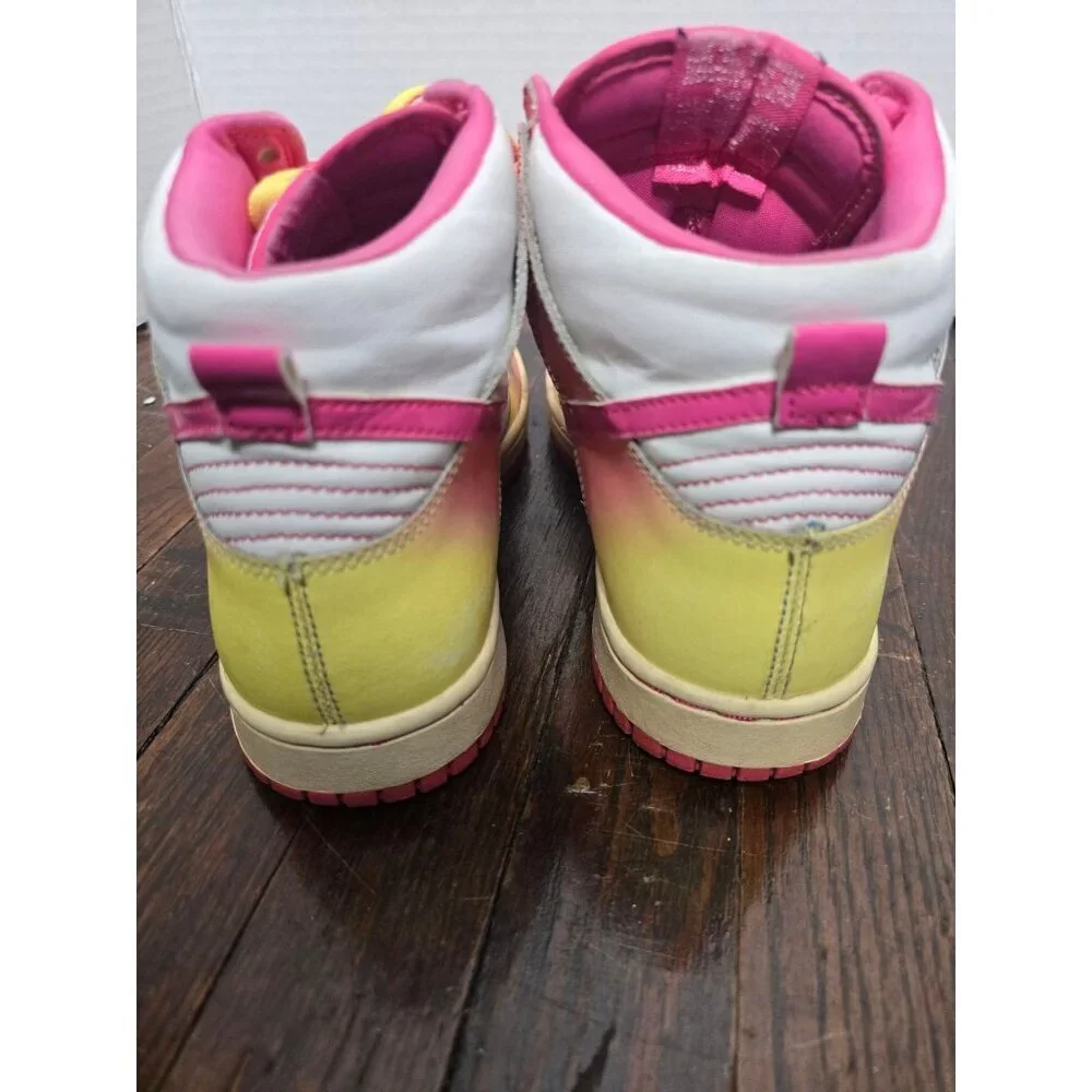 Nike Dunk High GS Rainbow Pink Yellow Sneaker6 Y